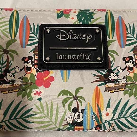 Loungefly x Disney Tropical Mickey/Minnie Mouse Wallet - Picture 2 of 7